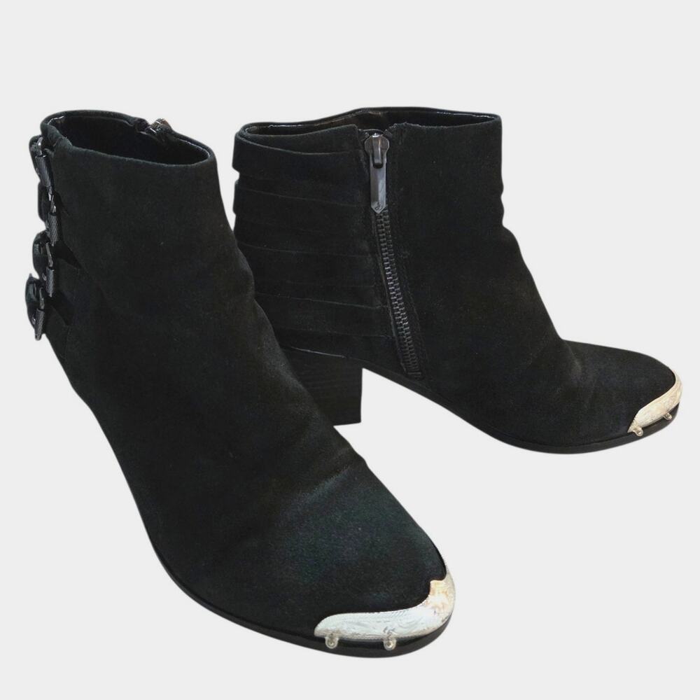 Sam Edelman Customized Luuca Suede Leather Western Moto Booties Sz 7.5 Wide